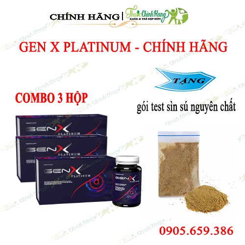 GEN X PLATINUM COMBO 3 HỘP - Viên Uống Tăng Cường Sinh Lý Nam HỘP 24 VIÊN