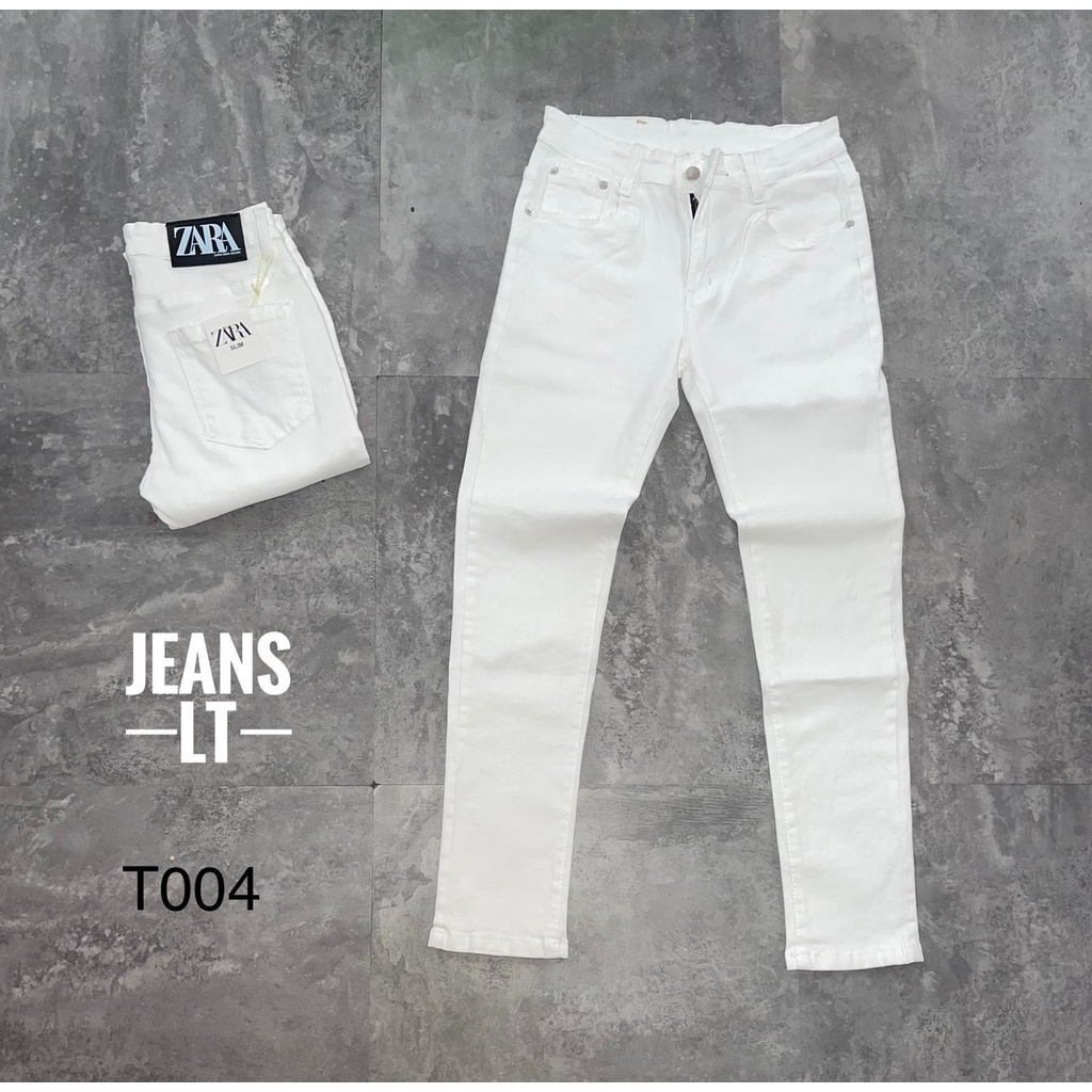 Quần Bò Trắng Rách Vá Da Nam, Quần Jeans Trắng Rách Vá Da, Quần Bò Nam Siêu Cấp Chất Đẹp Không Phai Màu