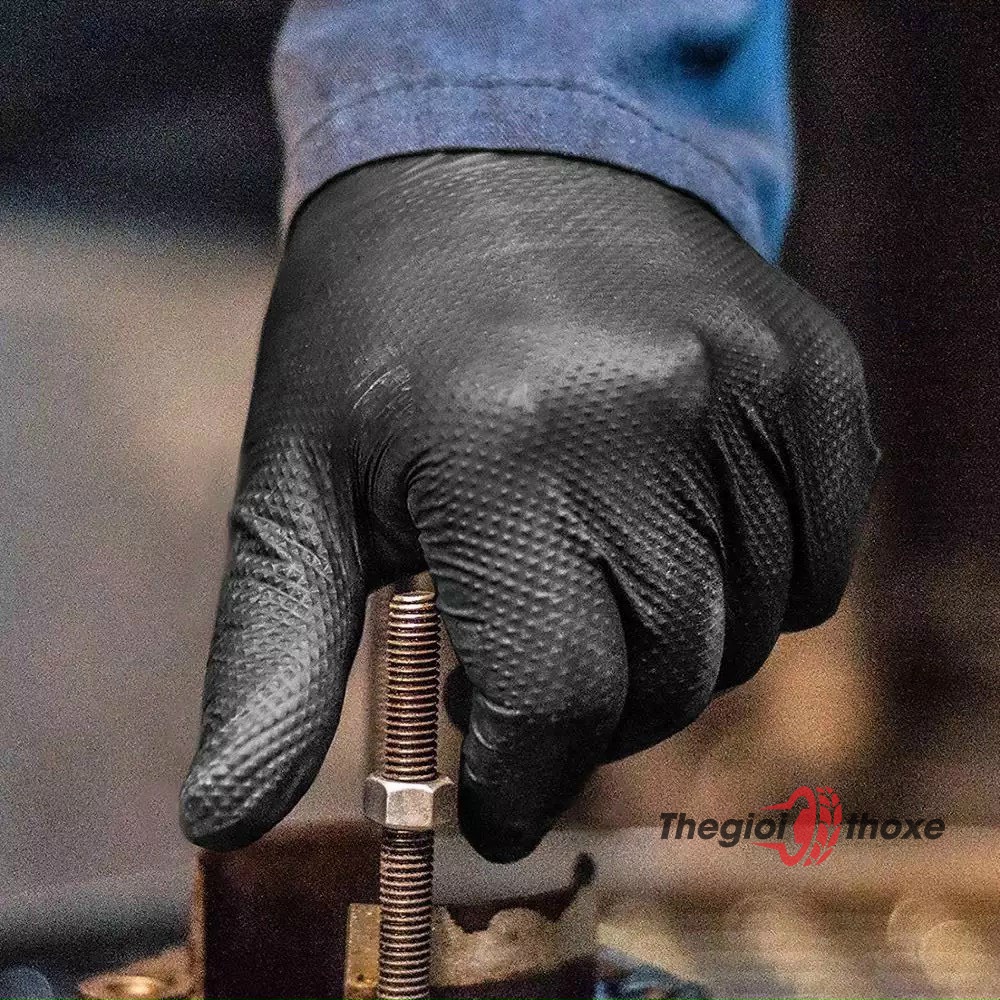 Găng tay cao su chống dầu nhớt (có nhám chống trơn) | Bao tay sửa xe máy, ô tô đa dụng | Thế Giới Thợ Xe