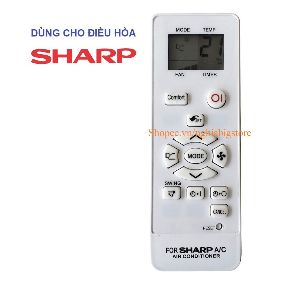 Remote Điều Khiển Máy Lạnh, Điều Hòa SHARP AH-X9VEW, AH-X12VEW, AH-X18VEW (Kèm Pin AAA Maxell)