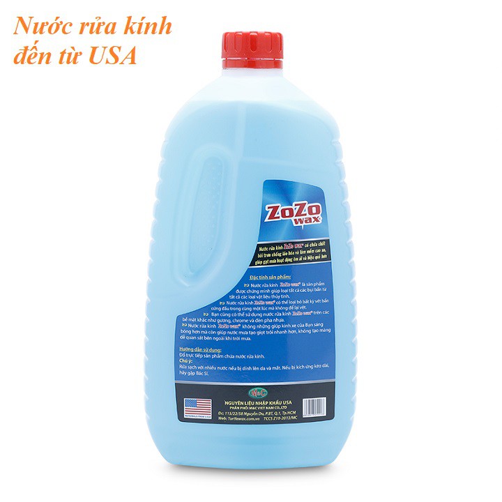 Nước rửa kính ZoZo đến từ Mỹ, nước lau kính ô tô, lau kính chiếu hậu cao cấp