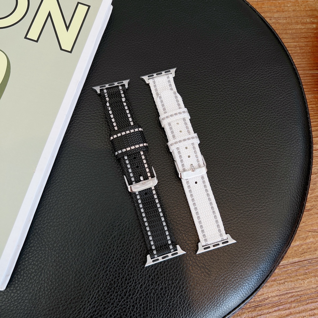 Dây Đeo Vải Canvas Màu Dạ Quang Cho Đồng Hồ Thông Minh iWatch 38mm 40mm 41mm 42mm 44mm 45mm 8 7 6 SE 5 4 3 2 1