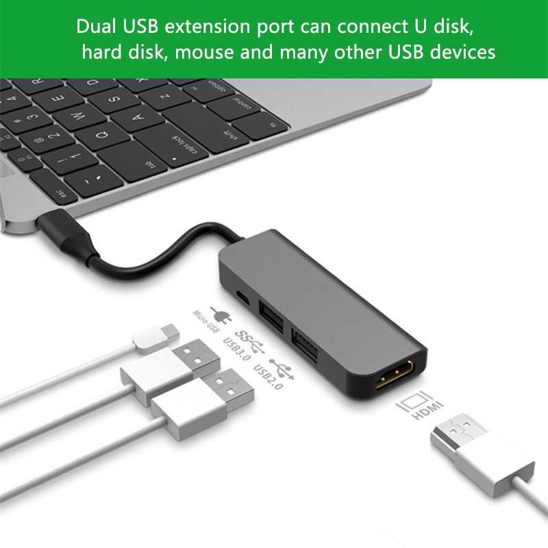 Trạm Kết Nối Usb 3.0 + Usb2.0 + Micro-Usb + Hdmi-Compatible Cho Laptop | BigBuy360 - bigbuy360.vn