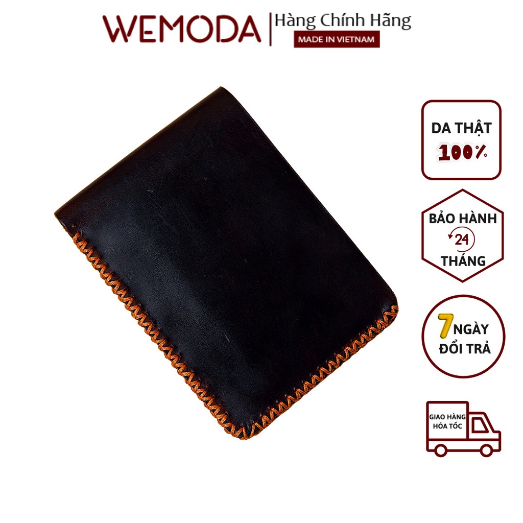 Ví Nam WEMODA gập đôi da bò Sáp nhập khẩu dáng ngang