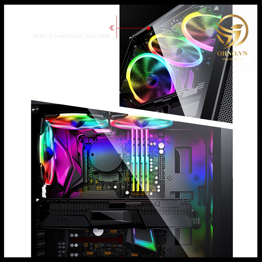 Vỏ Case Máy Tính PC Gaming AAP G17 Vỏ Case Fan LED Thùng Máy Tính Trong Suốt - OHNO VIỆT NAM | BigBuy360 - bigbuy360.vn