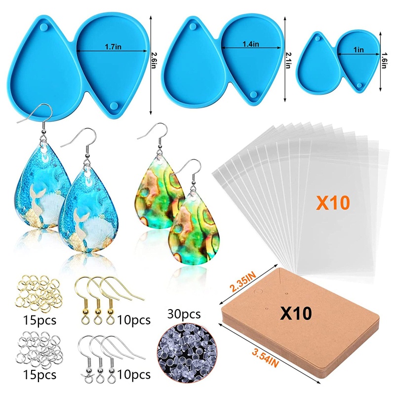 Khuôn Silicone Làm Bông Tai Nhựa Resin Thủ Công DIY Cho Nữ