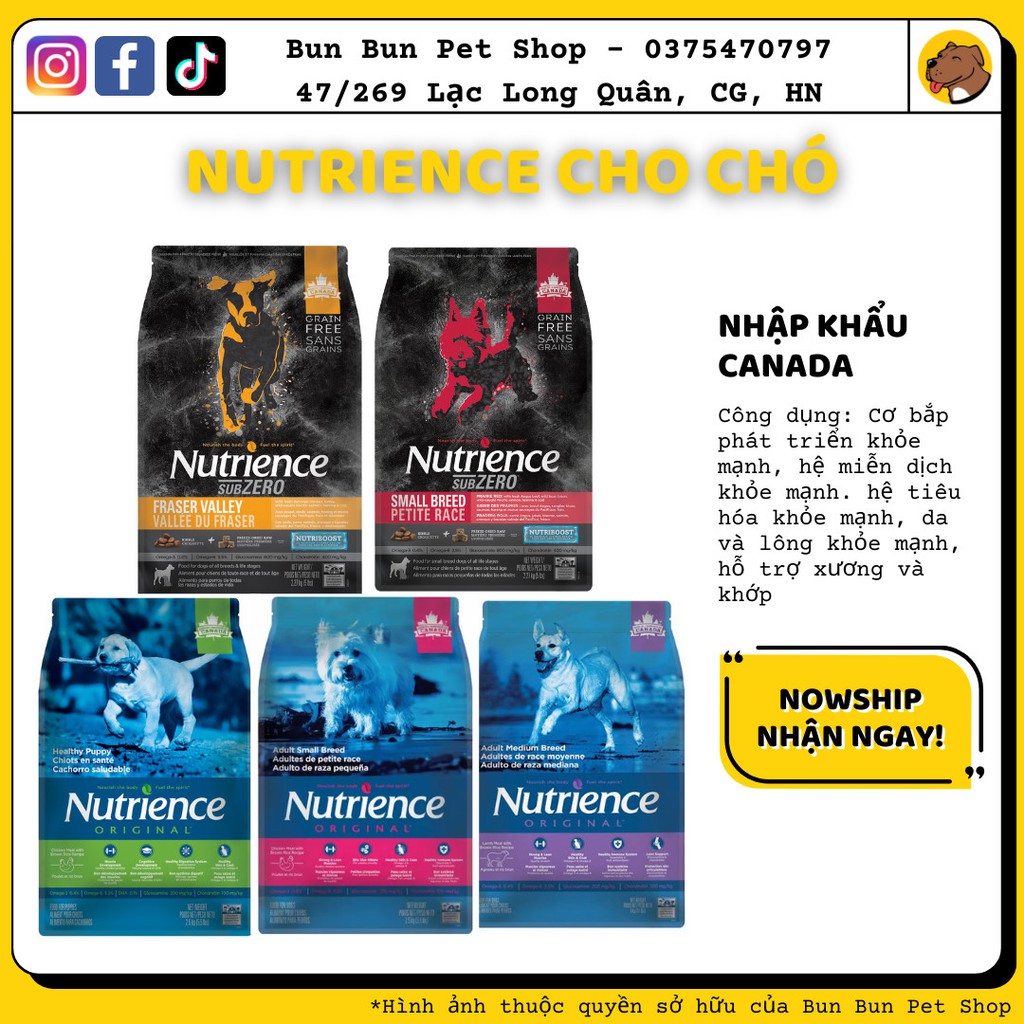 (1kg repack) Hạt khô Nutrience Subzero Petite Race/Original Adult Medium/Original Puppy/Original Small Adult cho chó