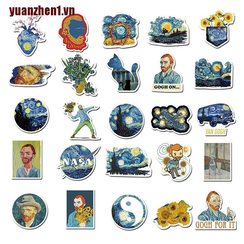 40 Miếng dán trang trí hình tranh của van gogh 1