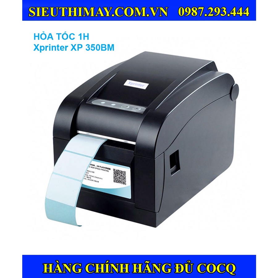 Máy in tem, mã vạch nhiệt, tem ghtk Xprinter XP-350B/XP-350BM LAN/USB in đơn hàng shopee Tem Mã Vạch, in đơn hàng