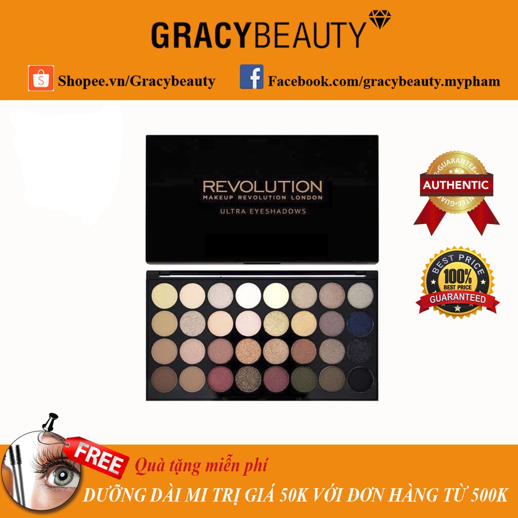 Bảng mắt 32 màu Revolution Eye Shadow Palette Flawless 16G