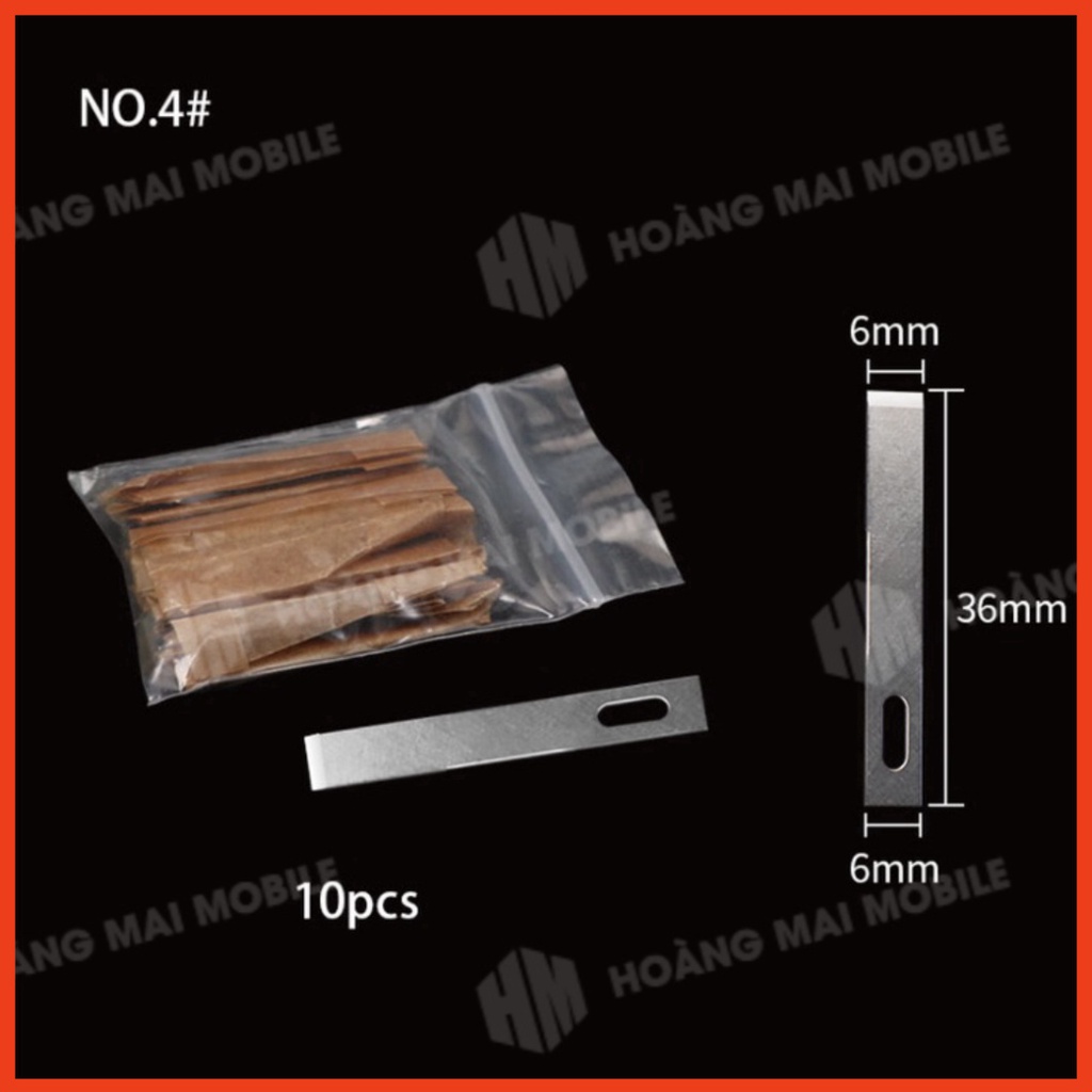 Lưỡi dao số 4 đầu bằng cạo keo, cậy lưng kính iP