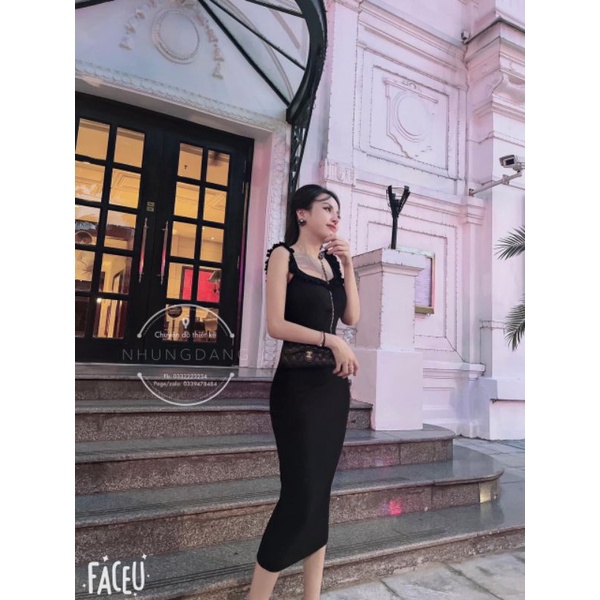 Váy 2 dây bèo ôm body