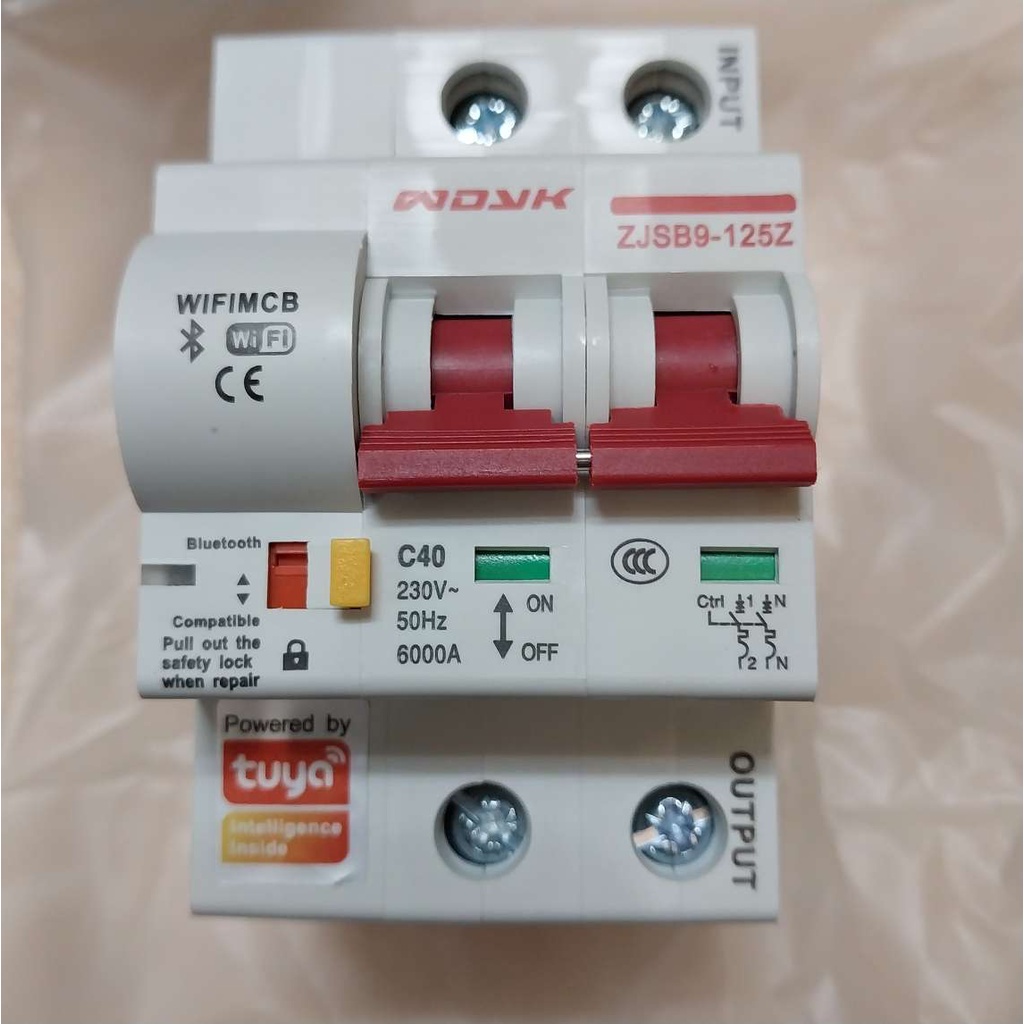 Wifi MCB 40A. Cầu dao át tô mát aptomat thông minh 40A 2P