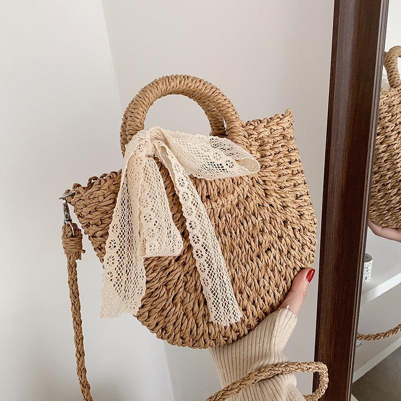 Túi Đeo Vai Bằng Vải Sợi Rơm Thời Trang Sành Điệu Cho Nữ