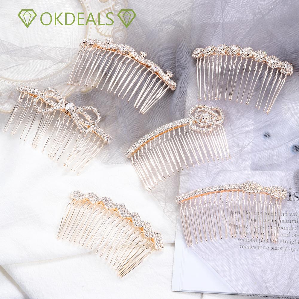 Okdeals Làm Bằng Tay|Phụ Kiện Cài Tóc Cô Dâu Sang Trọng|Vương Miện Cô Dâu Kẹp Tóc