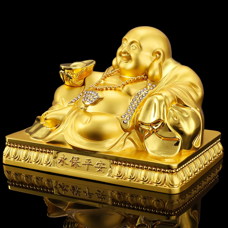 Tượng Phật Bà Quan Thế Âm Bồ Tát - Tọa Đài Sen Đính Đá Cao Cấp, Tượng Quan Âm Trang Trí Taplo Xe Hơi May Mắn Bình An