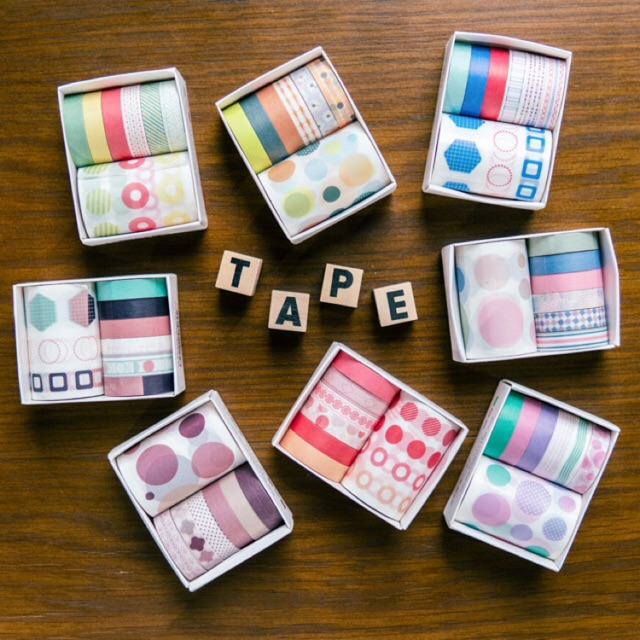 Set băng dán washi tape Base Belt 7 cuộn (6S + 1L)
