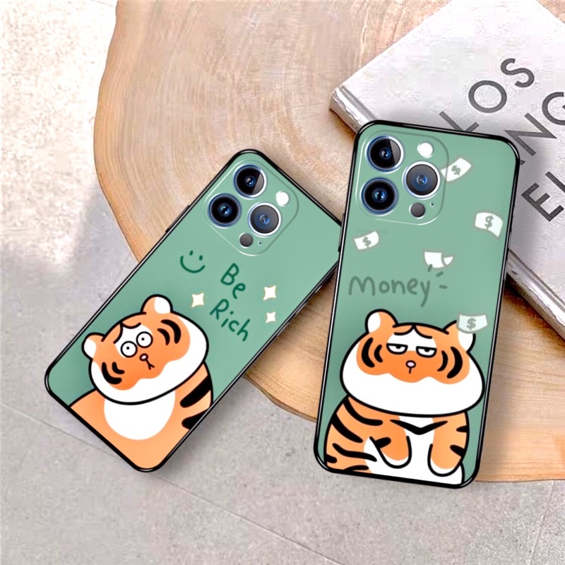 Ốp lưng bvc cạnh vuông giả lp 13 in hình hổ cute mana sang chảnh phù hợp mọi dòng máy