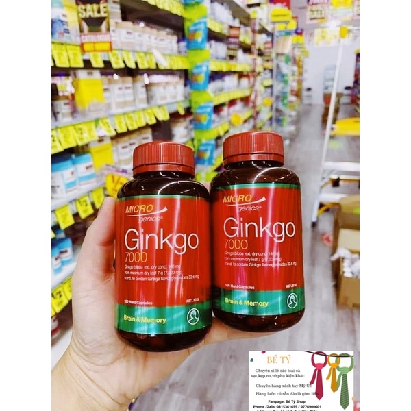 VIÊN UỐNG BỔ NÃO CẢI THIỆN TUẦN HOÀN MÁU NÃO , PHỤC HỒI TRÍ NHỚ  GINKO BILOBA MICRO CỦA ÚC