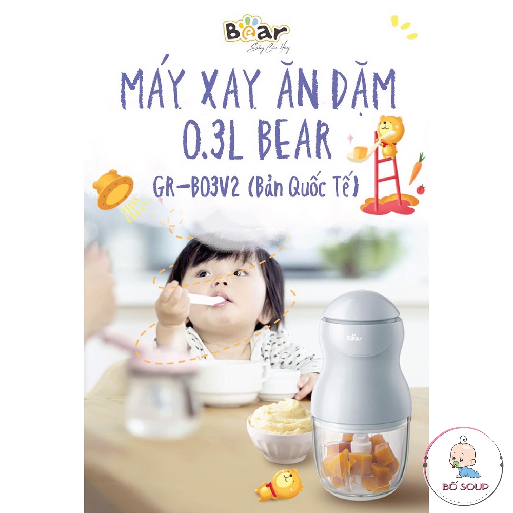 Máy Xay Thịt Xay Đồ Ăn Dặm Bear 0.3L Hàng chính hãng bảo hành 18 tháng