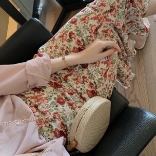 Chân váy midi xoè đuôi cá hoạ tiết hoa nhí Ulzzang style 🌸 Hàng Quảng Châu
