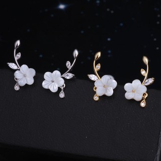 Bông tai nữ bạc cành mai nhỏ nhỏ xinh xinh phụ kiện trang sức style hàn quốc - namimi