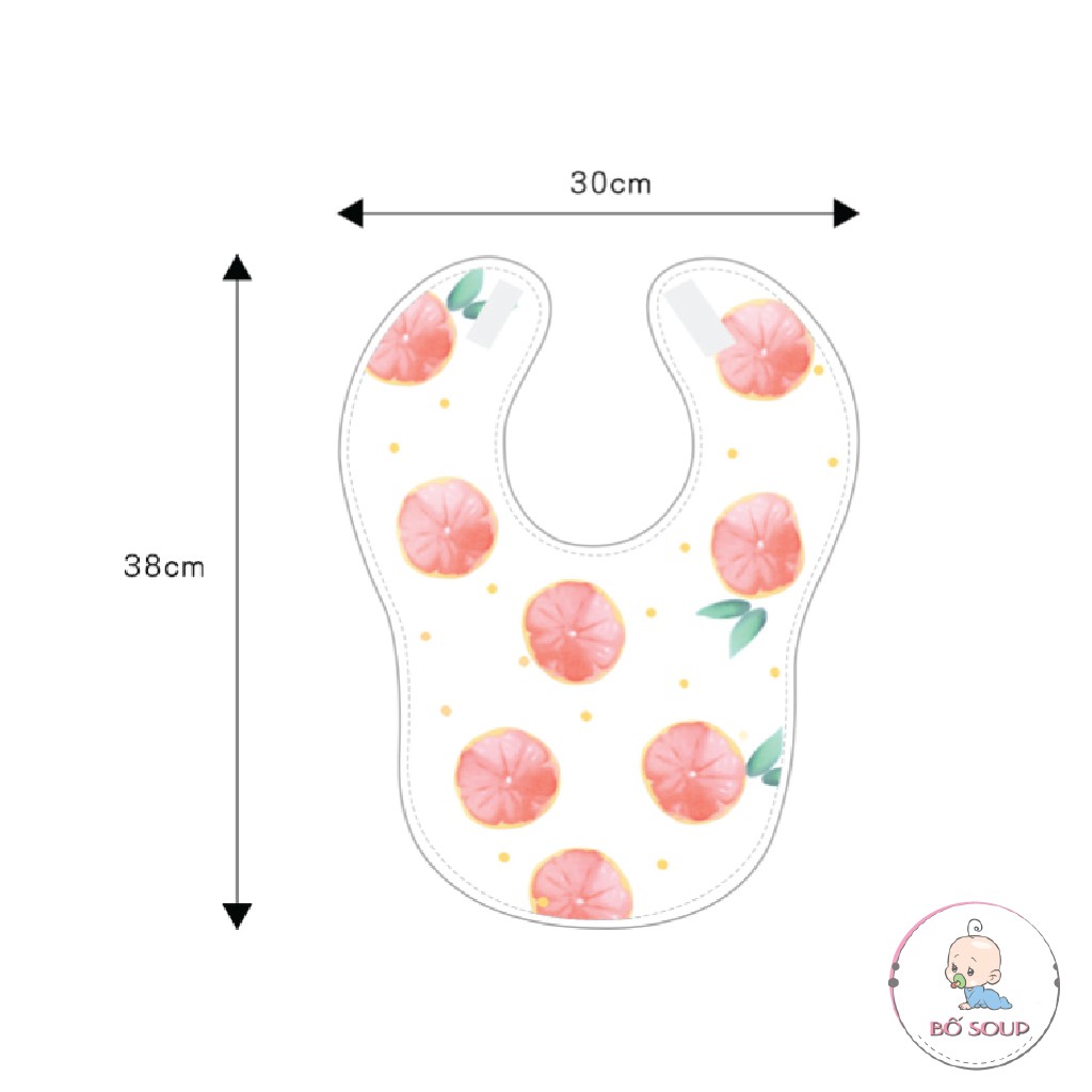 Yếm ăn dặm cho bé có máng hứng ngang chống thấm siêu gọn nhẹ