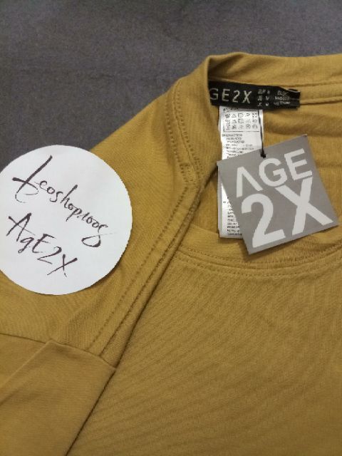 Áo thun unisex màu vàng mù tạt AGE2X