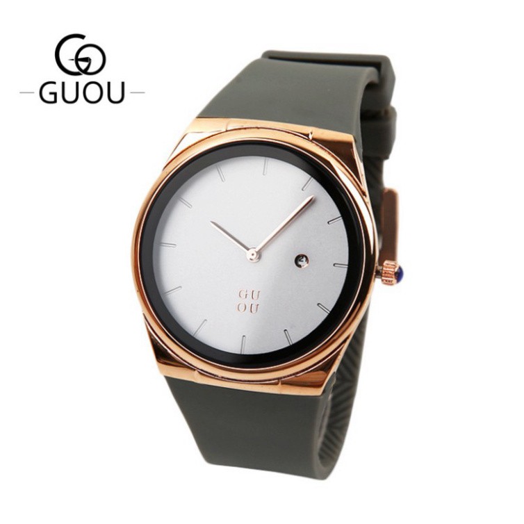 Đồng hồ nữ G.u.o.u 8160, tặng box,, dây silicon G.u.o.u | BigBuy360 - bigbuy360.vn