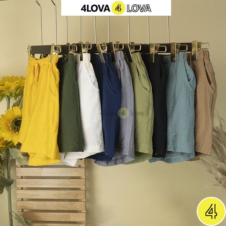 Quần short nữ 4LOVA đũi xước cao cấp thoáng mát đẹp thanh lịch