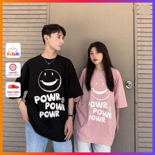 Áo thun đôi unisex in chữ powr i6173 nutani