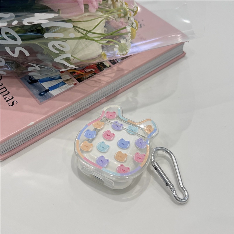 Vỏ bảo vệ hộp sạc tai nghe bluetooth YADOU bằng silicon mềm hình chú gấu thích hợp cho Airpods Pro / 1 / 2 / 3
