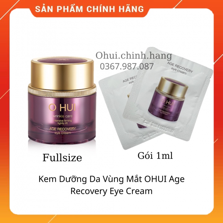 Gói  Kem Dưỡng Da Vùng Mắt OHUI Age Recovery Eye Cream 1ml_giảm nhăn sâu, trẻ hóa da vùng mắt_𝐄𝐁𝐈𝐒𝐔 𝐂𝐎𝐒𝐌𝐄𝐓𝐈𝐂𝐒