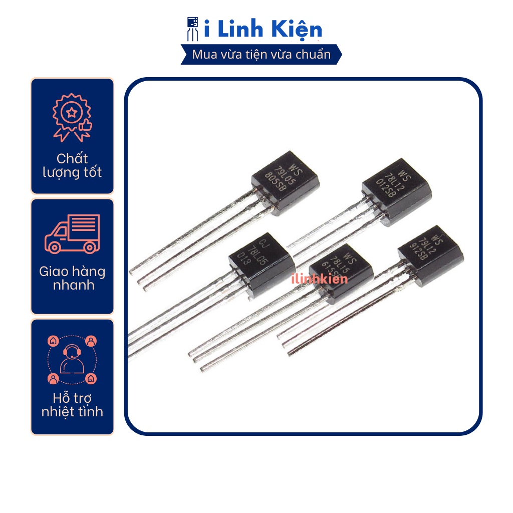 Ic nguồn 78L05/78L06/78L08/78L09/78L10/78L12/78L15/78L18/78L24 TO-92.