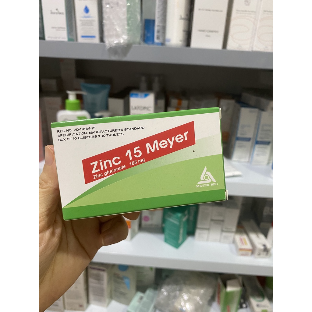 ZinC 15 Meyer Zin C viên uống bổ xung kẽm hộp 100 viên