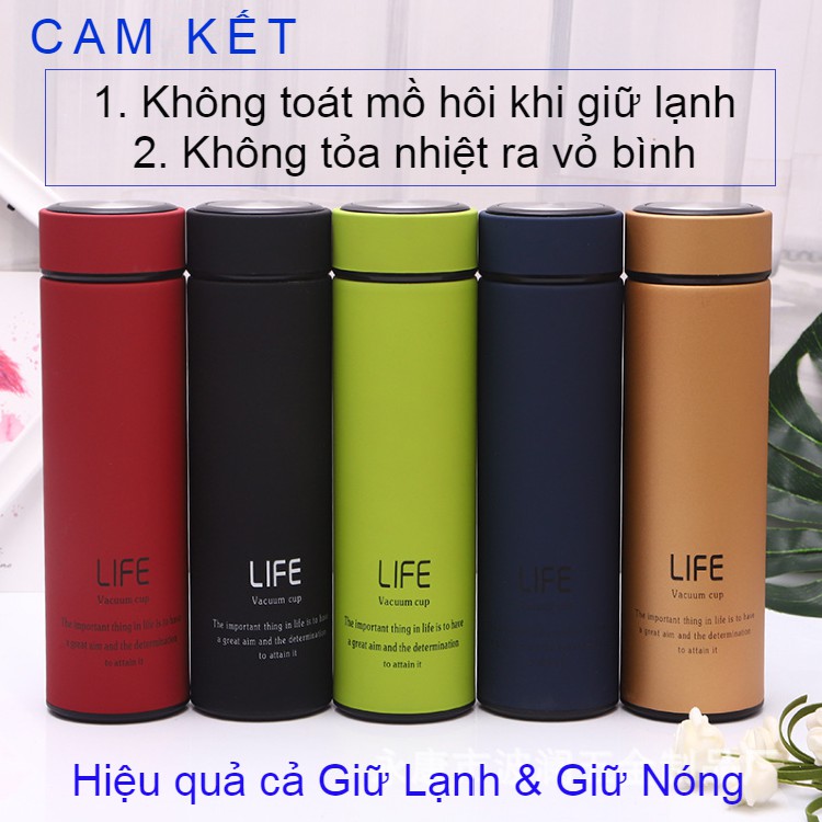 Bình Giữ Nhiệt Life 500ml INOX 304 Cao Câp Q099 _ Cam Kết Không Tỏa Nhiệt Ra Vỏ Bình