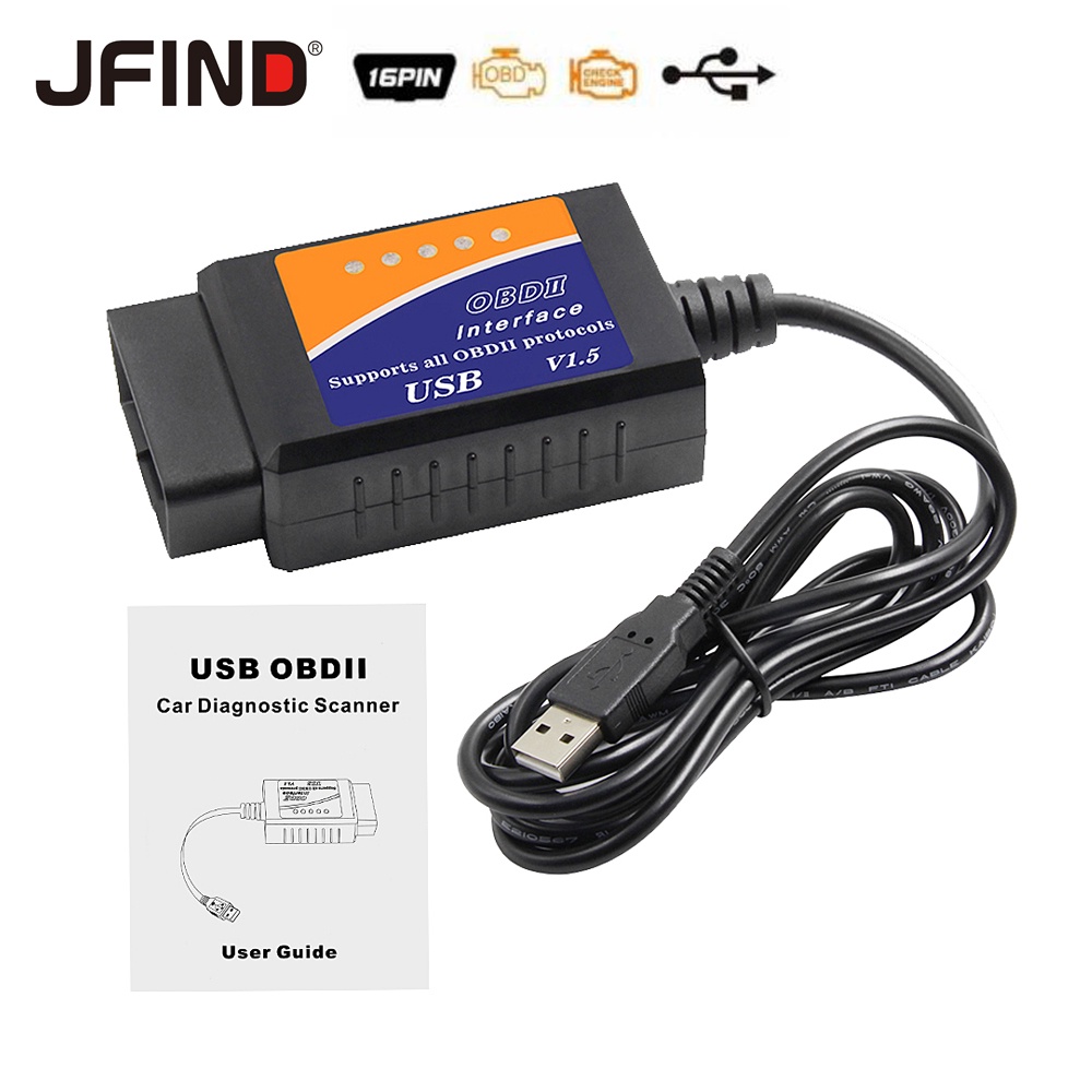 Thiết Bị Quét Chẩn Đoán Lỗi Động Cơ Xe Hơi USB ELM327 V1.5 OBD 2 OBDII V1.5 ELM327 Hỗ Trợ Tất Cả OBD2 Protocol V1.5 ELM 327