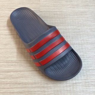 Dép Nam Đúc Quai Ngang 3 Sọc Hàng VNXK - Đế Xám Sọc Đỏ