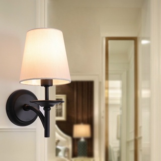 Đèn treo tường chao vải kèm bóng led tiết kiệm điện, đèn phòng ngủ, đèn decor, BH 2 năm