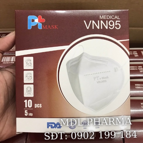 Khẩu trang N95 5 lớp PT, dày dặn, hàng công ty chính hãng, chống bụi mịn và vi khuẩn
