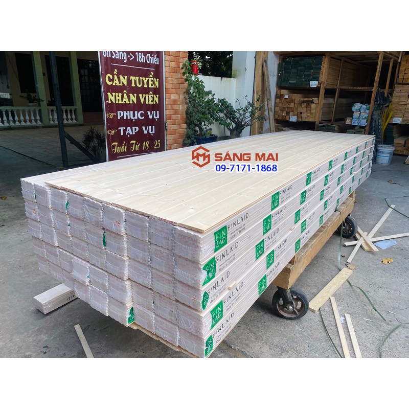 [MS120] Gỗ thông ốp quầy bar, gỗ ốp tường, ốp trần dài 120cm x 12cm x 1,2cm có rảnh âm dương ghép với nhau