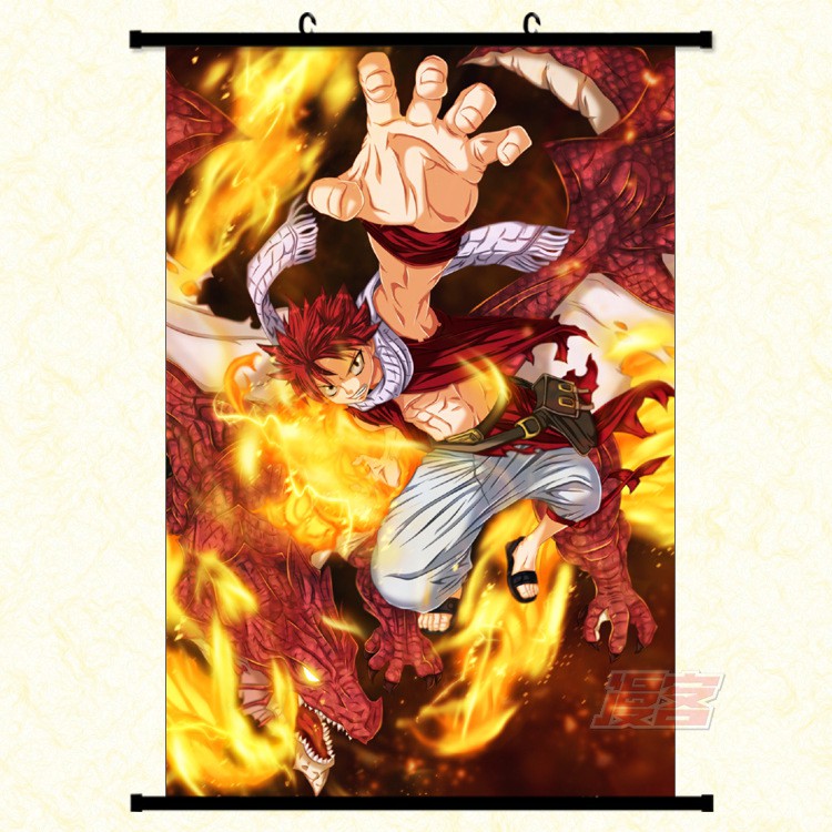 Poster vải anime Natsu 30x45 - Fairy Tail - tranh vải