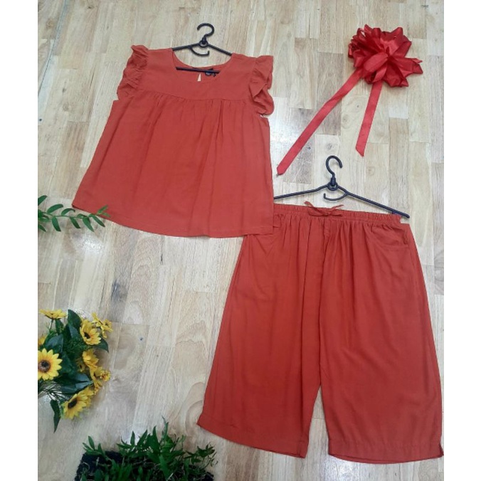 Bộ tole lanh nữ quần LỬNG big size 3XL, vnxk siêu đẹp, đồ bộ mặc nhà. Bộ tole nhiều màu