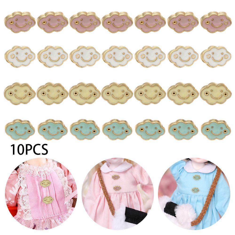 Set 10 Nút Búp Bê Hình Đám Mây Làm Đồ Thủ Công Cho Bé