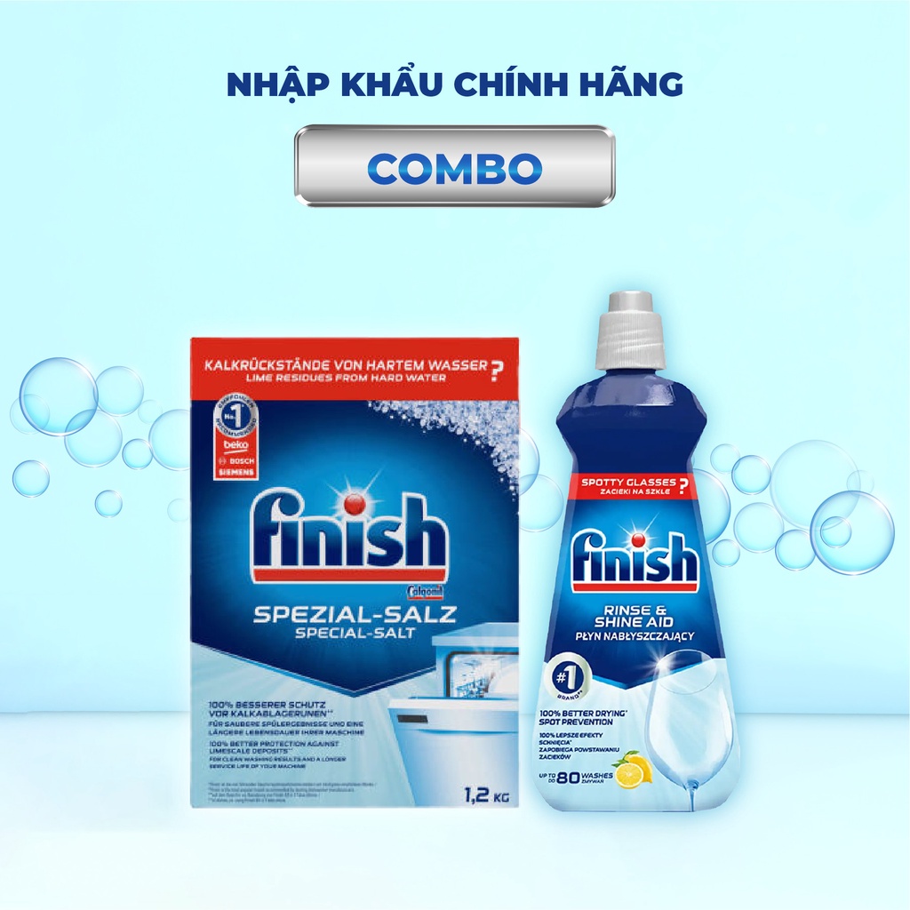 Combo Finish: Muối finish 1,5kg + Nước làm bóng 400ml