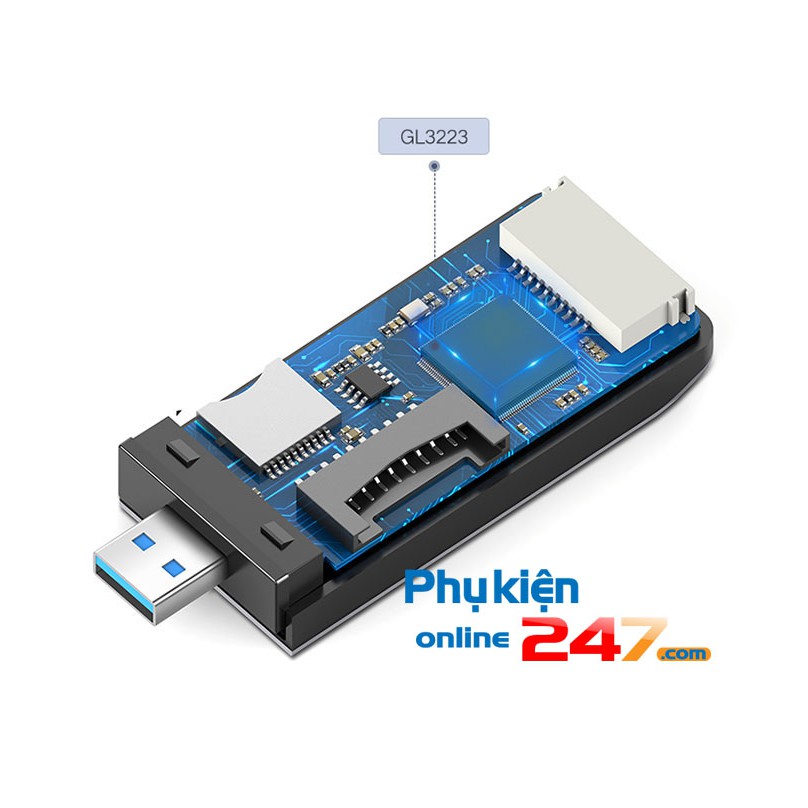 Đầu đọc thẻ nhớ USB 4 in 1 SD, TF, CF, MS cao cấp