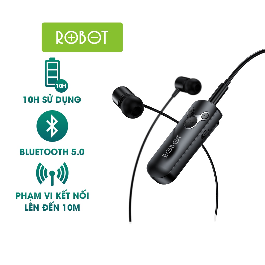 Bộ Thu Nhận Âm Thanh ROBOT RS10 Thông Qua Tín Hiệu Bluetooth 5.0 - Cổng Kết Nối AUX 3.5mm - Bảo Hành 12 Tháng