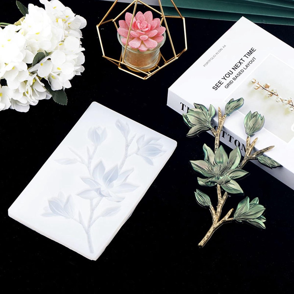 YIYU Khuôn Đất Sét Hình Nhánh Hoa Làm Trang Sức Thủ Công DIY