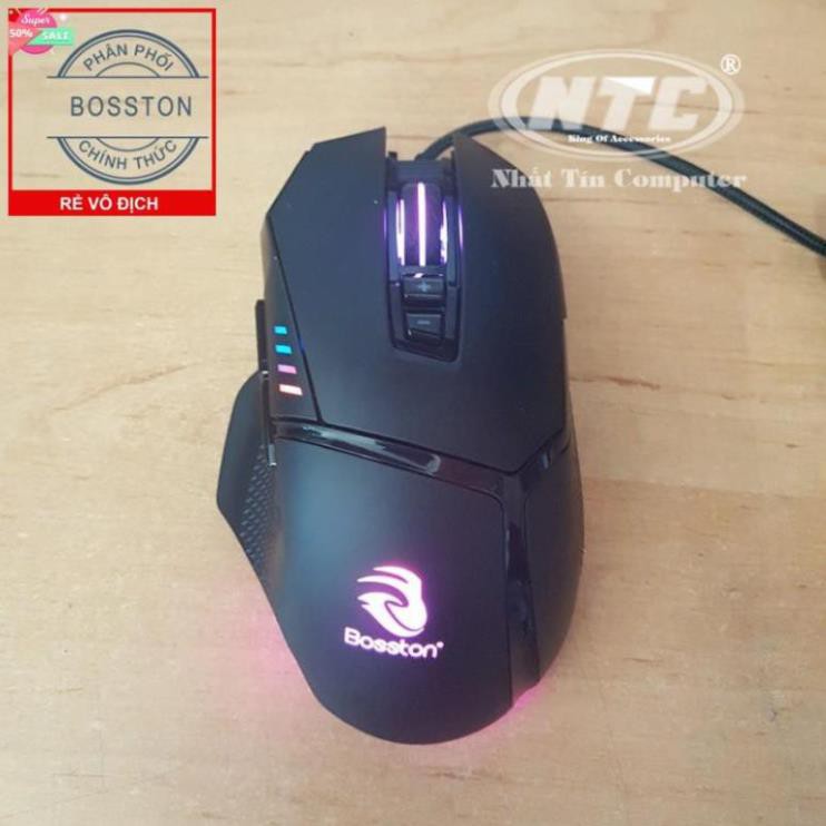 Chuột game 6D cao cấp Bosston GM800 Led đa màu cực đep