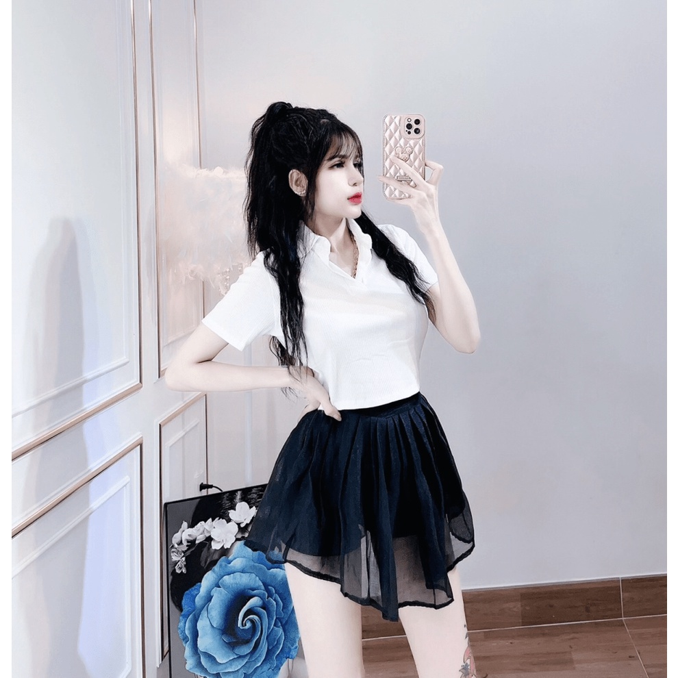 [ HOT TREND ] SET ÁO GÂN/ VÁY VOAN, XINH CỰC, CHẤT VẢI XỊN XÒ, MÀU SẮC DỄ PHỐI ĐỒ UP shop valentina